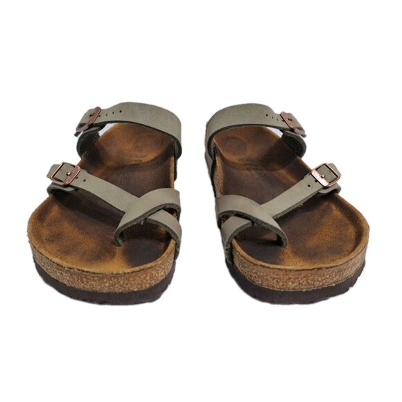 Birkenstock Mayari Women's 7 38 Birkibuc Mocha Brown Sandals Slide Strappy - Picture 6 of 10